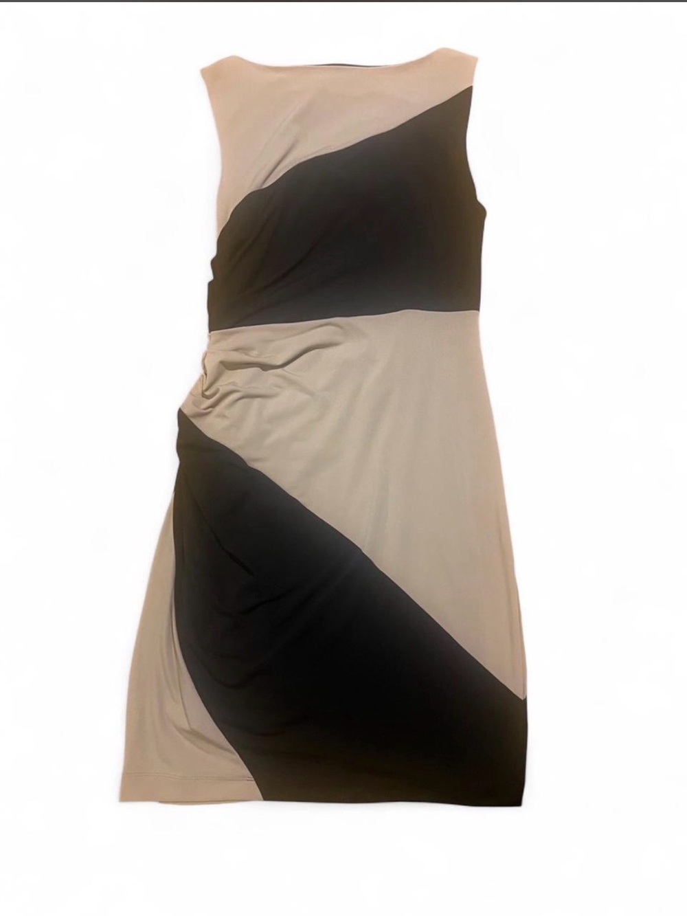 Muse Sleeveless Colorblock Sheath Dress - Black & Taupe - Picture 2 of 4